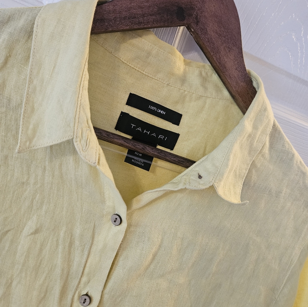 Tahari Yellow Button Down Shirt - Picture 2 of 2